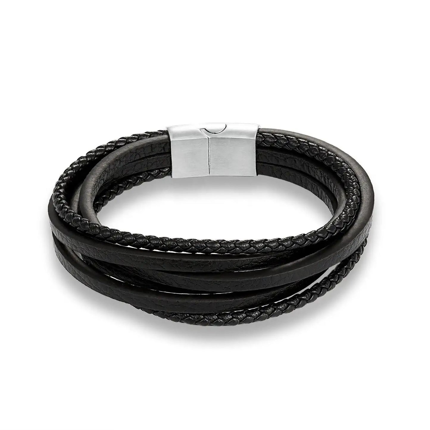 erfijnde leren armband met een op maat gegraveerde naam op de sluiting, die een vleugje persoonlijke allure biedt.