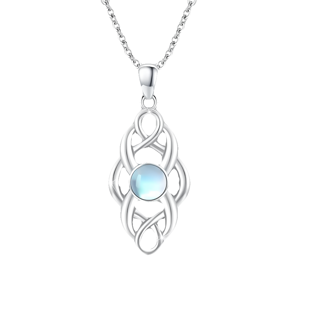 Sterling zilveren hanger met een ovale maanskraal, die etherische elegantie uitstraalt