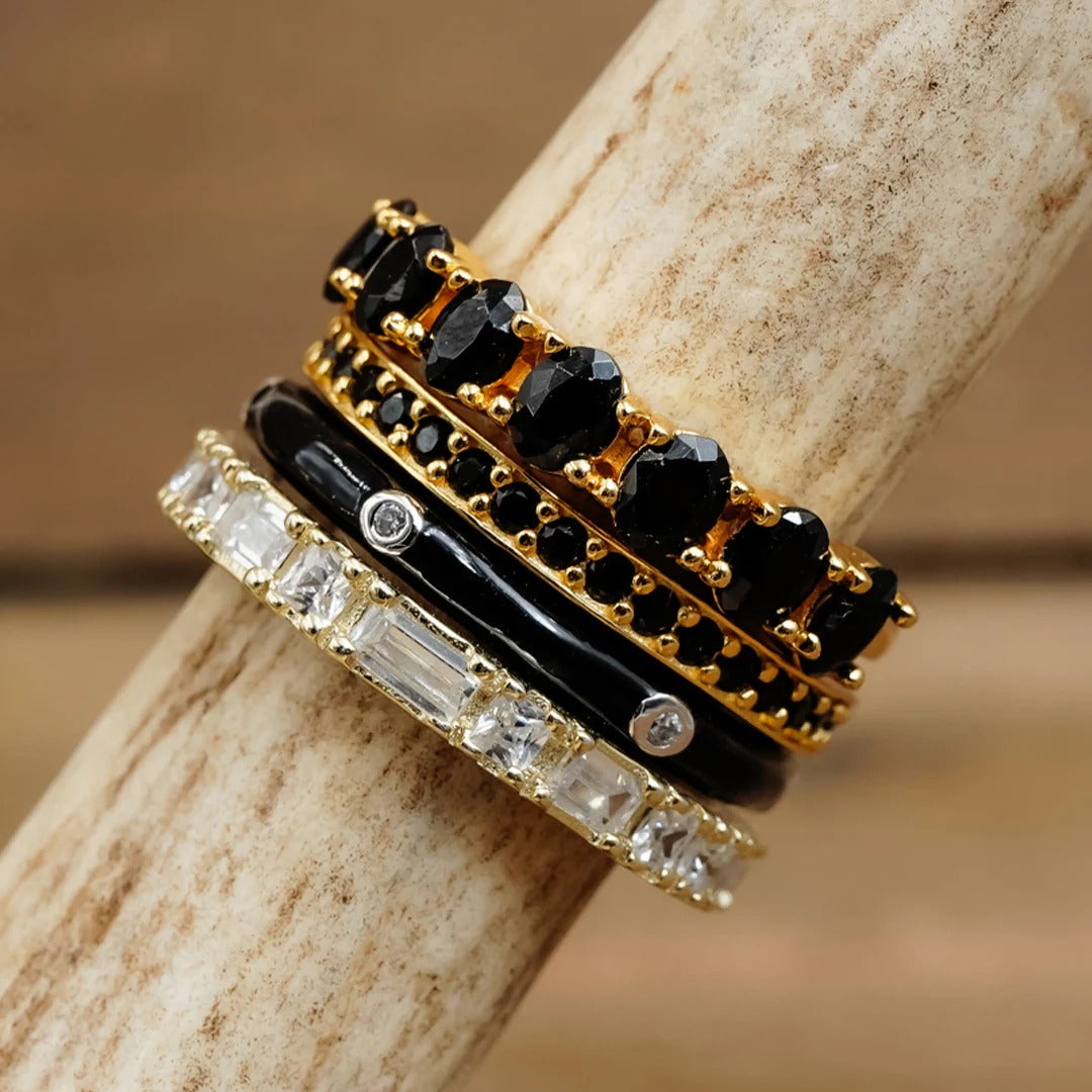 Gouden ring edelsteen dames met zwarte spinel voor een luxueuze uitstraling