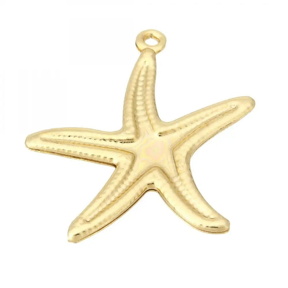Exquisiet gouden bedeltje dat een zeester uitbeeldt, waarvan elke arm is gedetailleerd om de mysteries van de oceaan diepten op te roepen