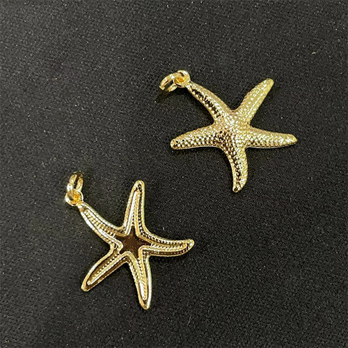 Stralend gouden zeester-bedeltje, met getextureerde oppervlakken die de natuurlijke aantrekkingskracht van het zeeleven weerspiegelen