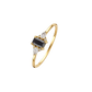 Tijdloze gouden ring edelsteen met een unieke baguette snede