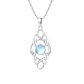 Sterling zilveren hanger met een ovale maanskraal, die etherische elegantie uitstraalt
