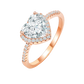 Het hartvormige ontwerp van de ring, gezet met stralende zirconia, biedt een poëtisch eerbetoon aan oprechte verbindingen