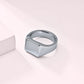 Zilveren ring met steen heren, gecombineerd met wolfraam