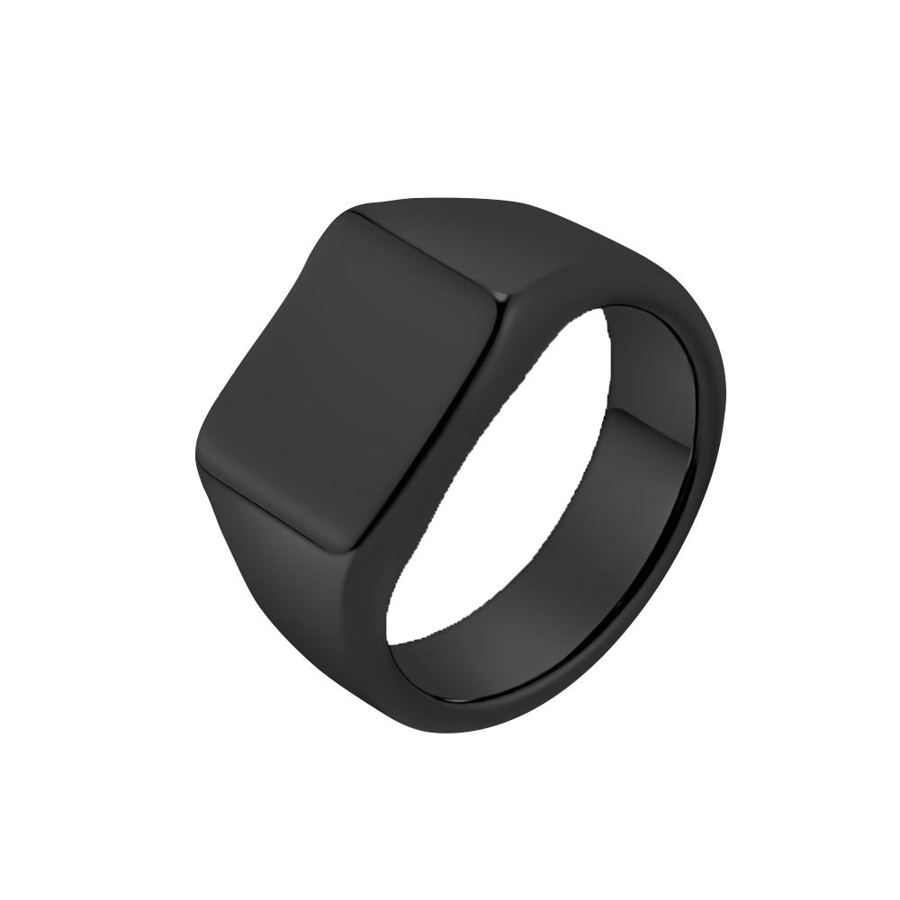 Zilveren ring met steen heren, gecombineerd met wolfraam